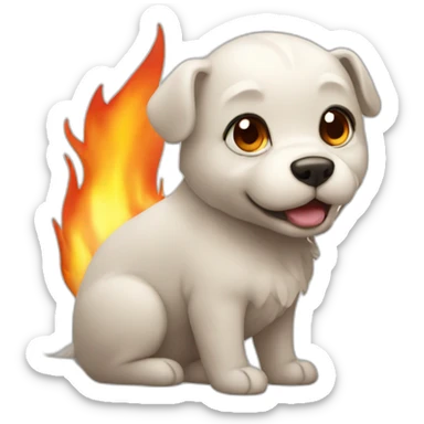 Little pet in the form of fire sticker