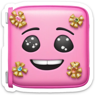 Pink iPad with a blinged out junk case sticker