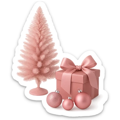 Pink christmas, remove background  sticker