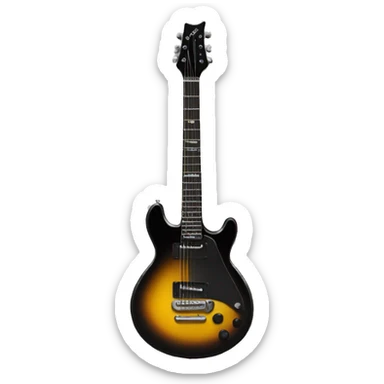 rock eletric black guitar sticker