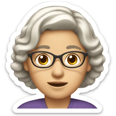 Mujer 60 años, enfermera, rubia oscura y pelo ondulado sticker