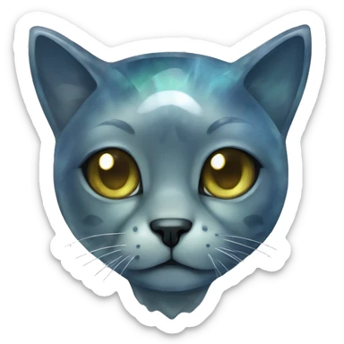 Labradorite Crystal cat sticker