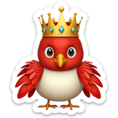 bird with crown single vibrant colour  sticker