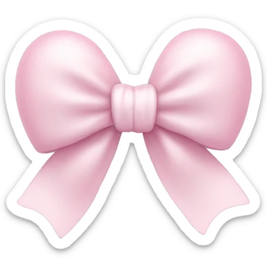 Pastel pink heart with white bow sticker