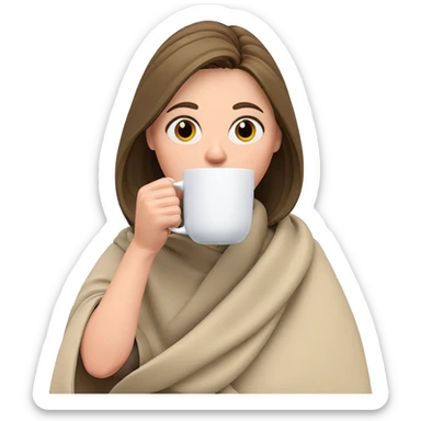 girl sipping from mug sticker