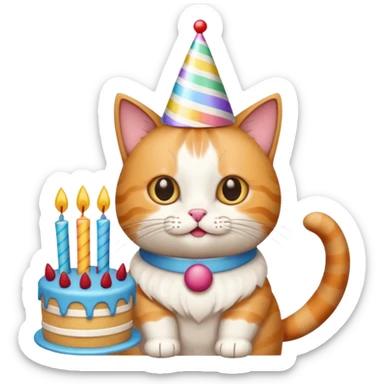 Cat wishing happy birthday sticker