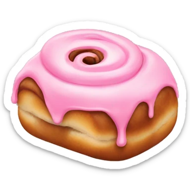 Cinnamon bun with pink icing  sticker