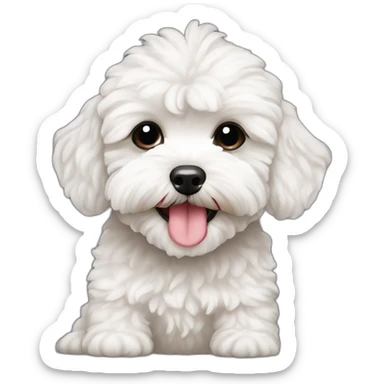 kissing whitish maltipoo sticker