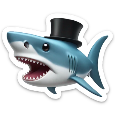 Shark with a top hat sticker