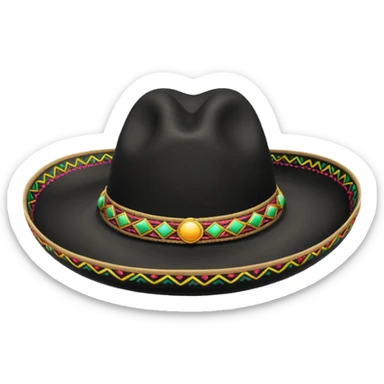 Mexican sombrero black sticker