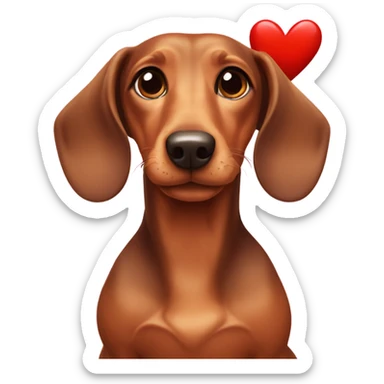 Dachshund with a heart sticker