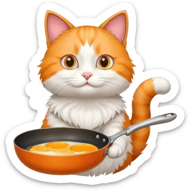 gatto con padella sticker