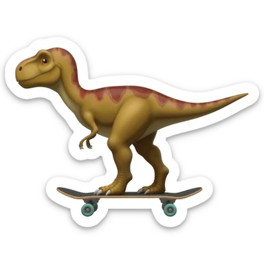 Dinosaur on a skateboard sticker