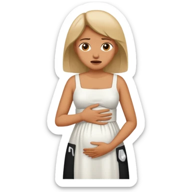 fait une femme qui se tient le ventre avec douleur sticker