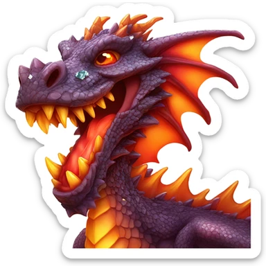 Dragon with diamond head that spits lava sticker