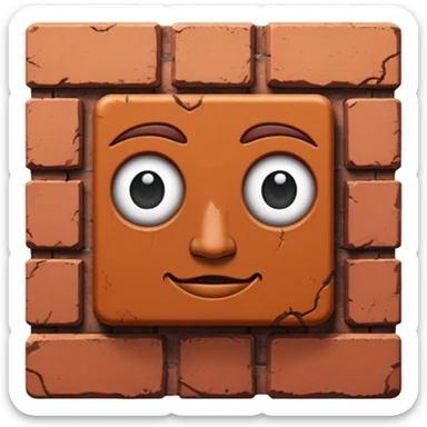 brick with a face sticker