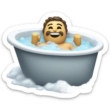 Man having bath  sticker
