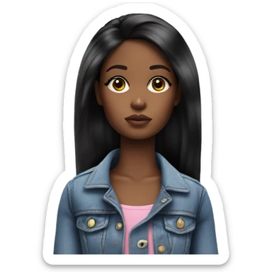 sad black barbie doll sticker