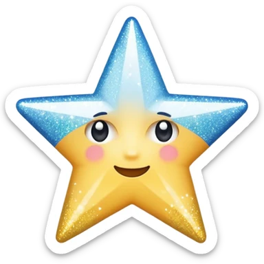 white glory star glitter sticker