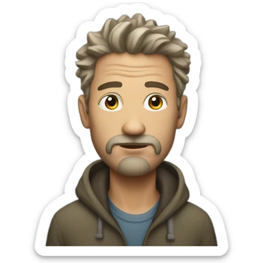 homeless white man sticker