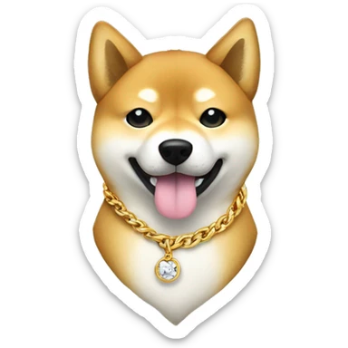 Shiba inu in a gold chain necklace  sticker