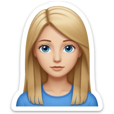 Mulher branca, cabelos longos liso castanhos com mexas loiro sticker