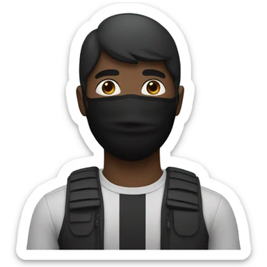 guy with black face mask sticker