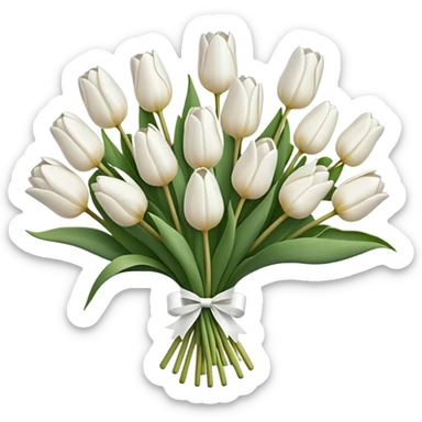 white tulip bouquet  sticker