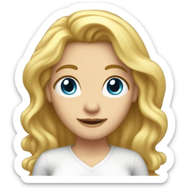 White woman, long hair, blonde hair, wavy hair, standing on scale, weight loss sticker