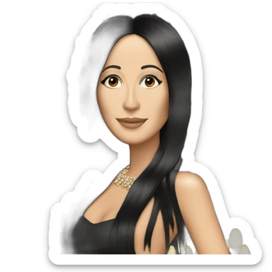 Cher singer with black haire sticker