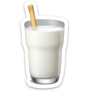 Match and milk in a glass sticker