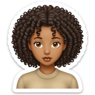 black girl with curly hai sticker