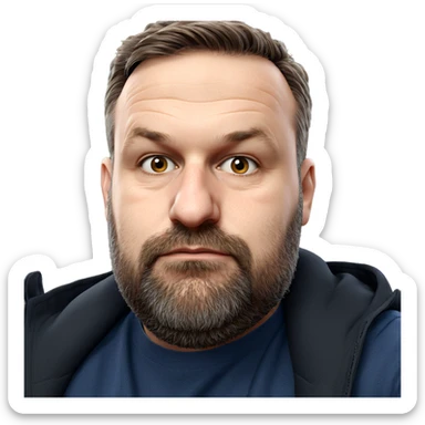 portrait of a bearded man sticker