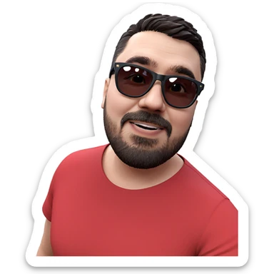 cool dude in red shirt sticker