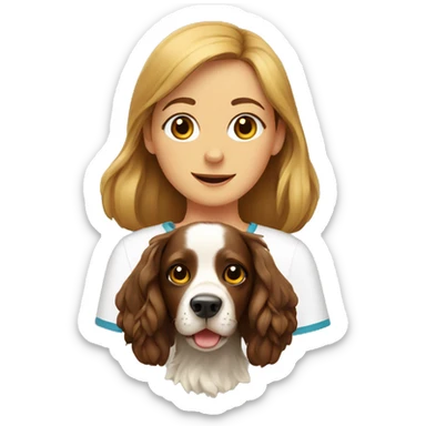 spaniel and girl sticker