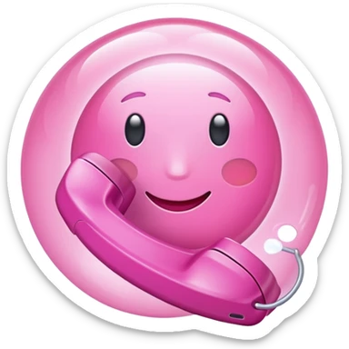 pink phone call caller id bubble sticker