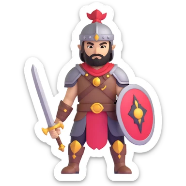 Heroic fantasy warrior avatar sticker