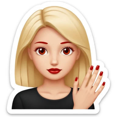 A normal human emoji with nails💅 this emoji but without the nail polish, a female with polished nails 💅  sticker