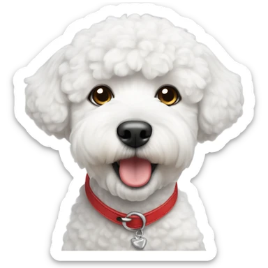 White bichon dog ￼ sticker