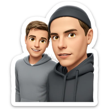 boys smiling in hoodies sticker