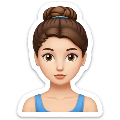 white girl with  brunette hair in bun sticker