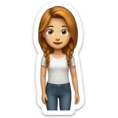 Meisje 11 jaar bruin haar iets getint  sticker