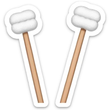 cotton swabs, wooden sticks with cotton balls at the ends sticker