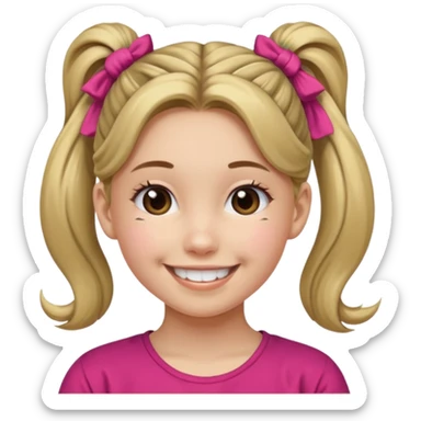 Teen girl with scrunchie ponytail sticker