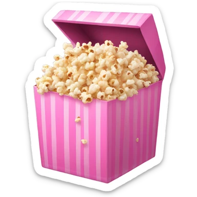 Pink box with popcorn  sticker