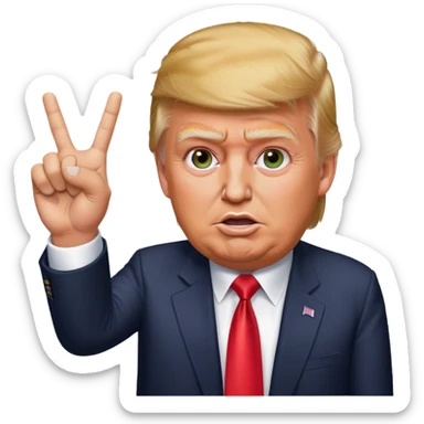 Donald  Trump shows victory with one hand hyperrealistic sticker