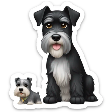 black terrier whit a schnauzer salt and pepper sticker
