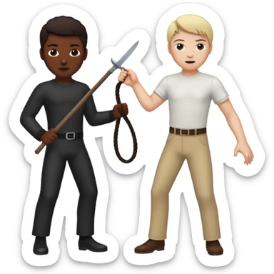 White person whipping a black slave sticker