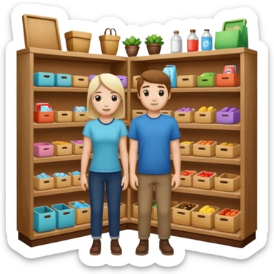 2 grown characters + small shop sticker