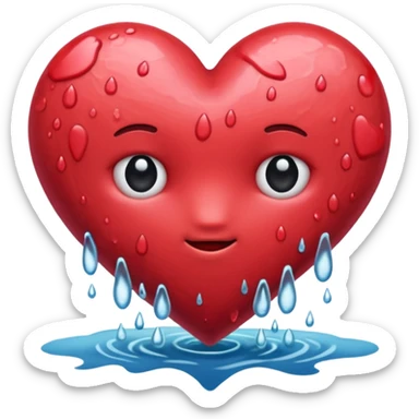 The heart beating in the river sticker